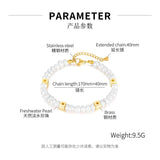 Freshwater Pearl Hand Jewelry Copper Square Bracelet for Women
