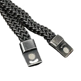 Punk Men Stainless Steel Double-row Keel Magnet Bracelet