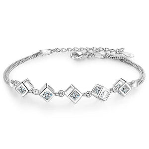 Geometric Square Zircon Bracelet Women Personalized Versatile Love Crystal Brace