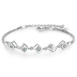 Geometric Square Zircon Bracelet Women Personalized Versatile Love Crystal Brace