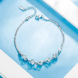Geometric Square Zircon Bracelet Women Personalized Versatile Love Crystal Brace