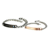 Titanium Steel Zircon Couple Bracelet & Bangles