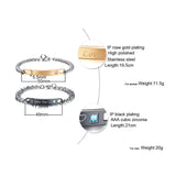 Titanium Steel Zircon Couple Bracelet & Bangles