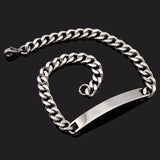 Stainless Steel Chain Link ID Bracelet Women's Jewelry