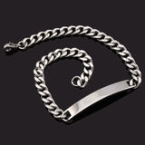 Stainless Steel Chain Link ID Bracelet Women's Jewelry