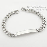 Stainless Steel Chain Link ID Bracelet Women's Jewelry