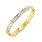 Zircon Bracelets Bangles Stainless Steel Cuff