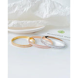 Zircon Bracelets Bangles Stainless Steel Cuff