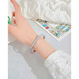 Zircon Bracelets Bangles Stainless Steel Cuff
