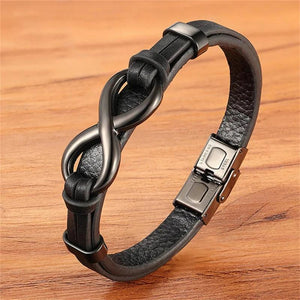 Love Symbol Unisex Leather Bracelet Braided Bangle