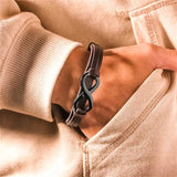 Love Symbol Unisex Leather Bracelet Braided Bangle