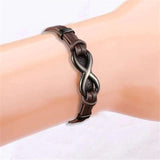Love Symbol Unisex Leather Bracelet Braided Bangle