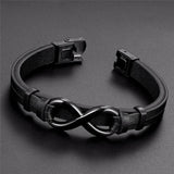 Love Symbol Unisex Leather Bracelet Braided Bangle