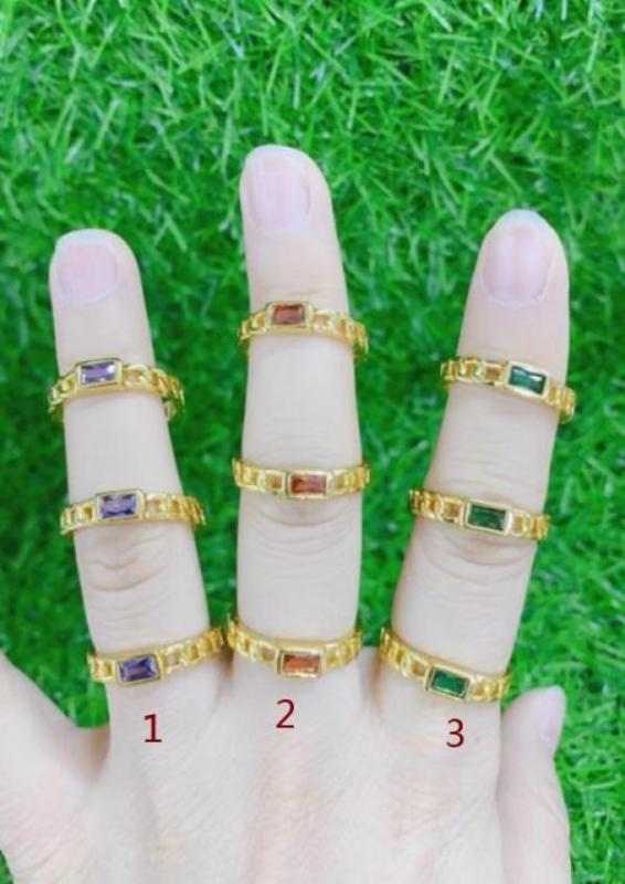 2pcs Lion Lips Women Rings CZ Crystal Chunky Rings Opening Ring