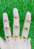 2pcs Lion Lips Women Rings CZ Crystal Chunky Rings Opening Ring