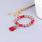 Crystal Resin Charm Bracelets Ladies Boho Jewelry Tassel Pendant