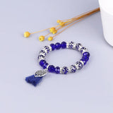 Crystal Resin Charm Bracelets Ladies Boho Jewelry Tassel Pendant