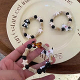 Vintage Cartoon Dog Ceramics Braid Bracelet for Women Girls