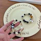 Vintage Cartoon Dog Ceramics Braid Bracelet for Women Girls