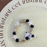 Vintage Cartoon Dog Ceramics Braid Bracelet for Women Girls