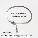 Stainless Steel Women's Flat Snake Chain Bracelet