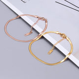 Stainless Steel Women's Flat Snake Chain Bracelet