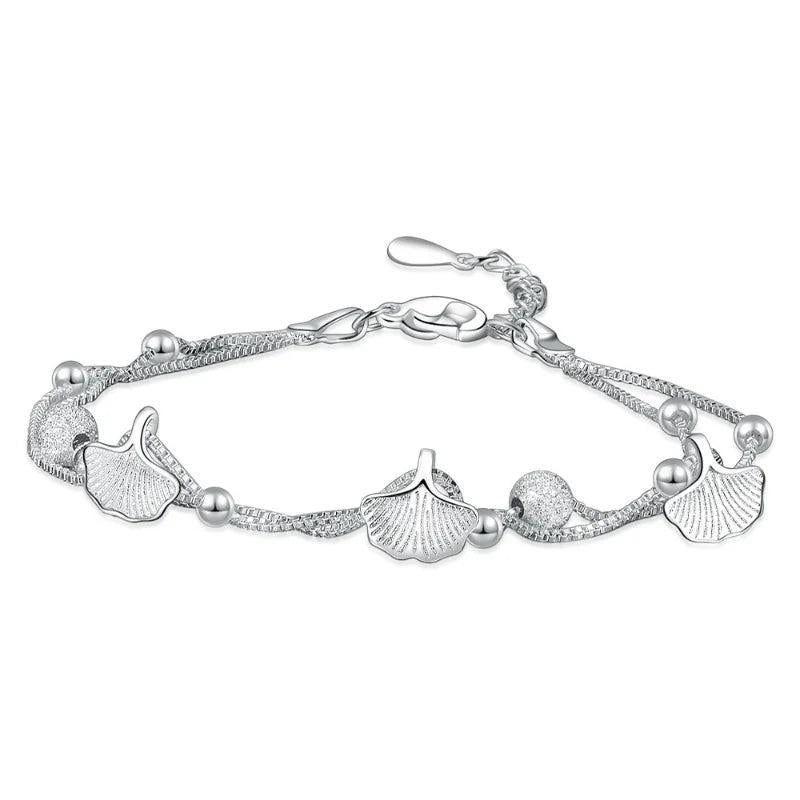 Lucky Apricot Leaf Bracelets Women Forest Double Layer Girls Birthday Gift