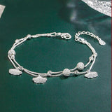 Lucky Apricot Leaf Bracelets Women Forest Double Layer Girls Birthday Gift