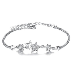 Crystal Pentagram Bracelet Women Sweet Peach Blossom Birthday Gift