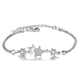 Crystal Pentagram Bracelet Women Sweet Peach Blossom Birthday Gift