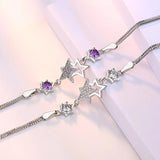 Crystal Pentagram Bracelet Women Sweet Peach Blossom Birthday Gift