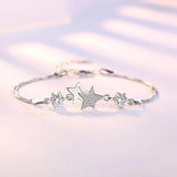 Crystal Pentagram Bracelet Women Sweet Peach Blossom Birthday Gift
