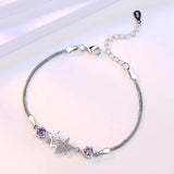 Crystal Pentagram Bracelet Women Sweet Peach Blossom Birthday Gift