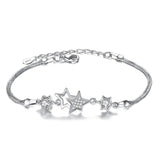Crystal Pentagram Bracelet Women Sweet Peach Blossom Birthday Gift