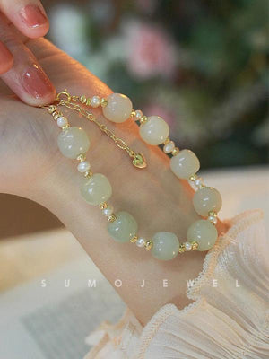 Retro French Minority Hetian Jade Bracelet All-Match Jewelry