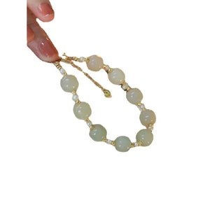 Retro French Minority Hetian Jade Bracelet All-Match Jewelry