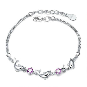 Dolphin Crystal Bracelet for Women Adjustable Sweet Jewelry
