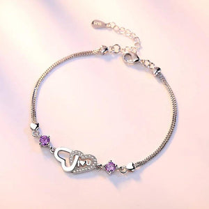 Fashionable Heart Shaped Zircon Bracelet for Women
