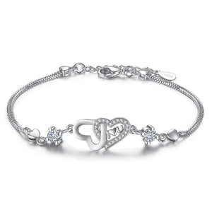 Fashionable Heart Shaped Zircon Bracelet for Women