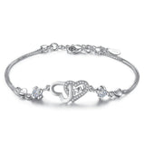 Fashionable Heart Shaped Zircon Bracelet for Women