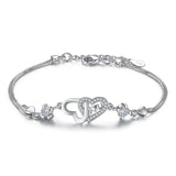 Fashionable Heart Shaped Zircon Bracelet for Women
