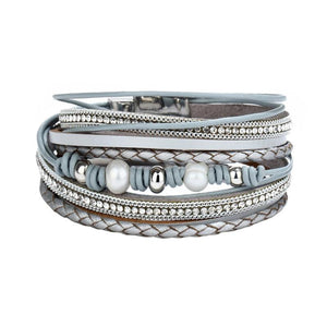 Vintage Style PU Leather Bracelet with Magnetic Buckle, Birthday Jewelry Gift