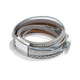 Vintage Style PU Leather Bracelet with Magnetic Buckle, Birthday Jewelry Gift