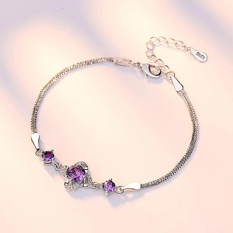 Sweet Seven Colored Zircon Bracelet for Women Birthday Gift