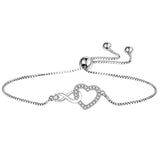 Heart Shaped Bracelets Women Crystal Zircon Jewelry