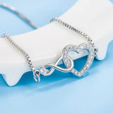 Heart Shaped Bracelets Women Crystal Zircon Jewelry
