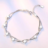 Geometric Pentagram Bracelets Double Snake Bone Chain Jewelry