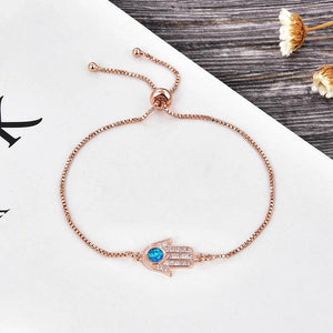 KAMAF Fatima Hand Evil Eye Opal Charm Bracelet Wedding Jewelry Party