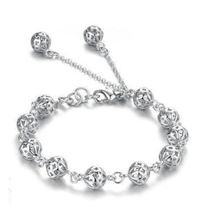 Hollow Out Ball Bracelets Ethnic Retro Silver Plated Birthday Jewelry