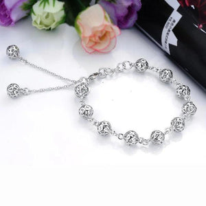 Hollow Out Ball Bracelets Ethnic Retro Silver Plated Birthday Jewelry